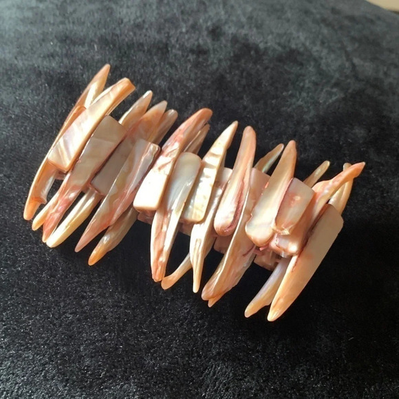 Abalone  Shell Shard Cuff Bracelet - Picture 1 of 5